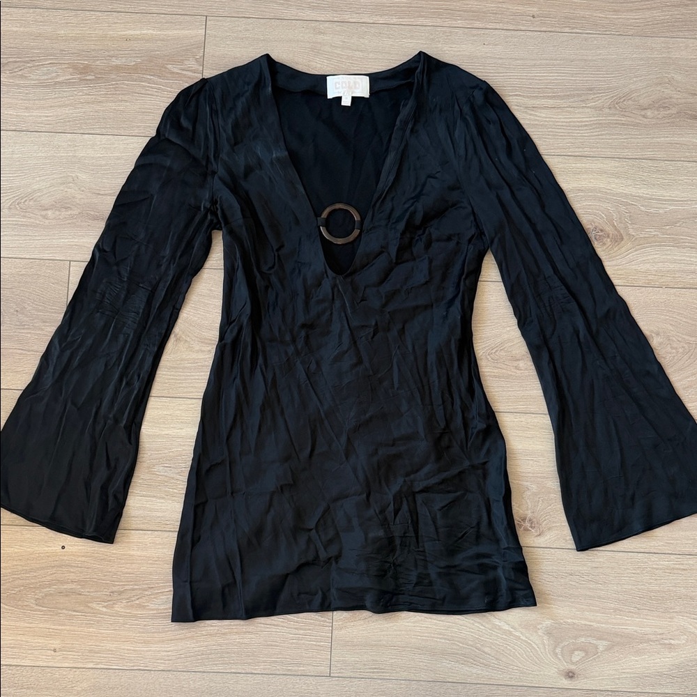 Black V-Neck Long Sleeve Dress | Stone Cold Fox